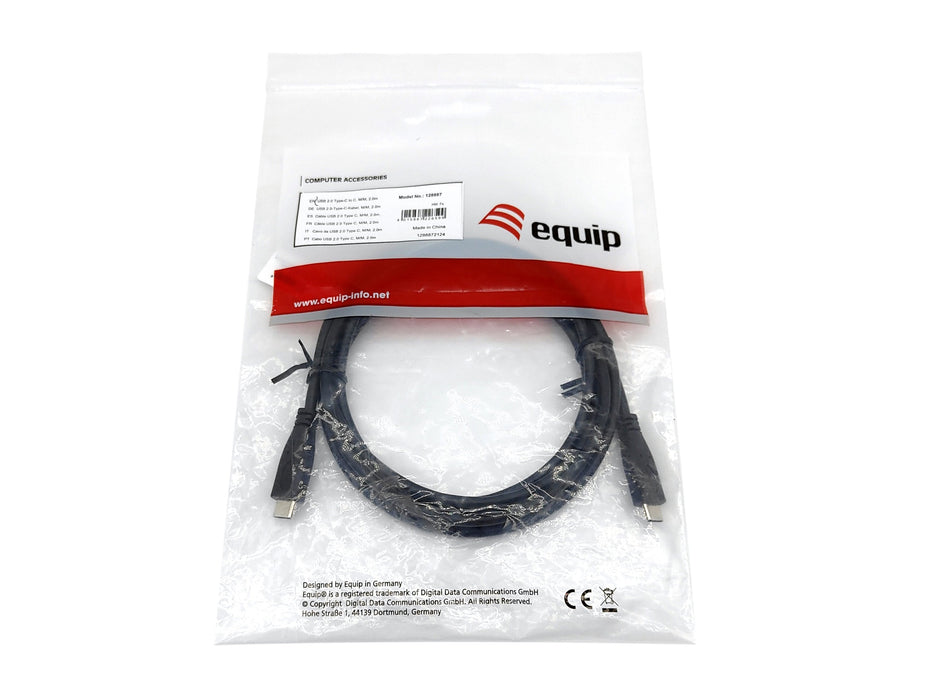 Equip Cable Usb-C2.0->C 3a Pd60w M M 0.30m Negro