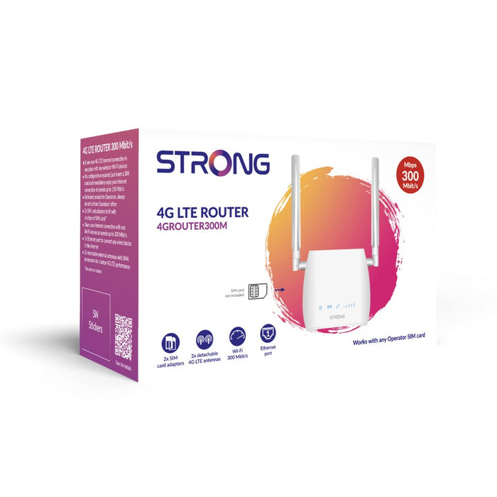 EAN 9120072372582 - Strong 300M router inalámbrico Ethernet rápido Banda única (2,4 GHz) 4G Blanco imagen 3