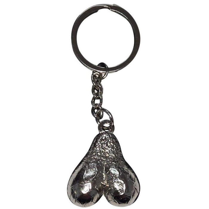 Diablo Picante - Llavero Metal Huevos Plata