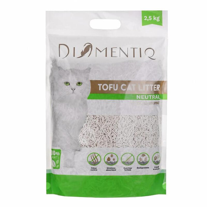 Diamentiq Tofu Neutral Ultra Clumping - Arena Vegetal - 2,5 Kg