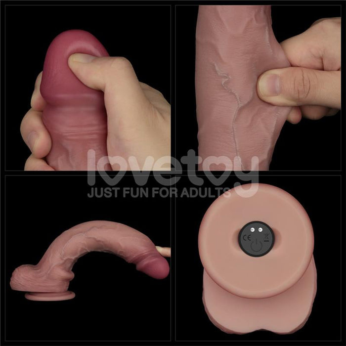 Dildo Con Vibración Piel Deslizante Silicona Dual Layer 10