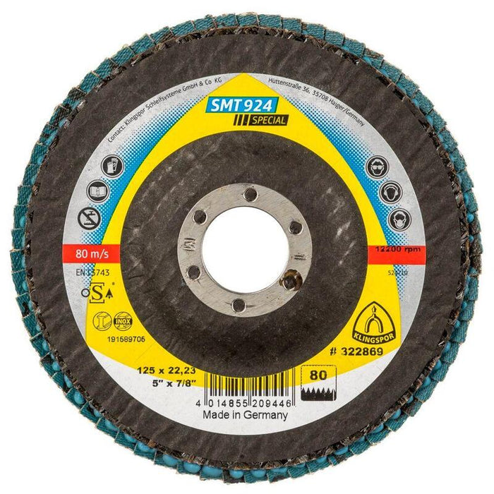 Disco Amoladora  Abrasivo Klingspor Smt 924 125x22,23 Mm Grano 80 Curva