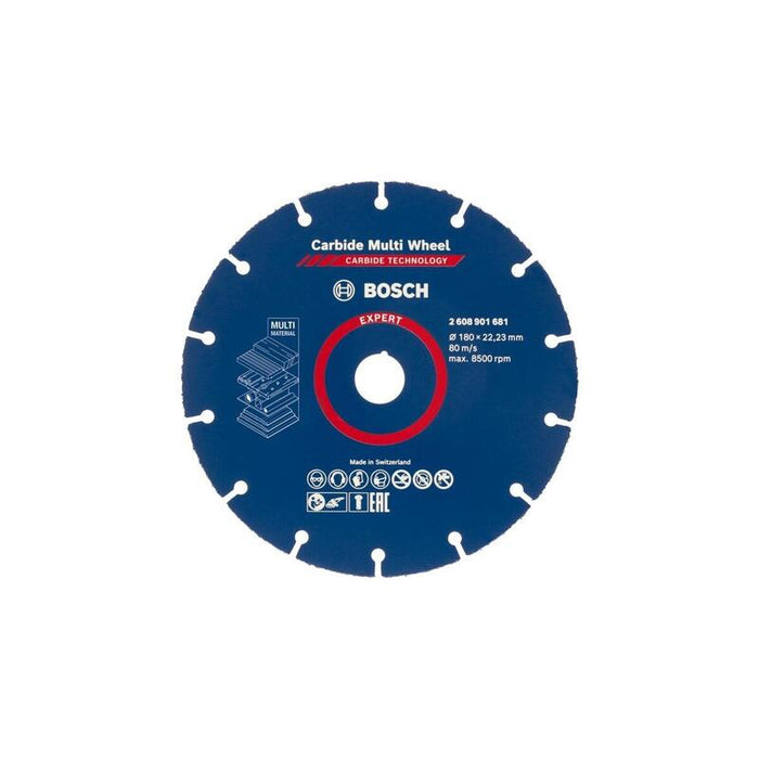 Disco De Separación De Múltiples Ruedas De Carbide De Expert Professional De Bosch, Hoyo De 180 Mm 22.23 Mm, Recto 2608901681