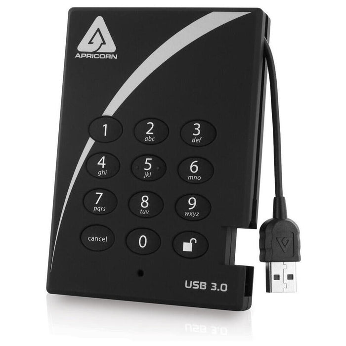 Disco Externo Hdd Apricorn . 2,5 500gb Aegis Padl. 256-Bit Aes-Xts,Usb3.0
