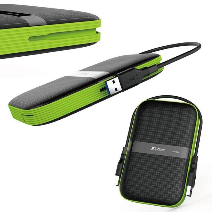 Disco Externo Hdd Silicon Power Armor A60 5000 Gb Negro, Verde