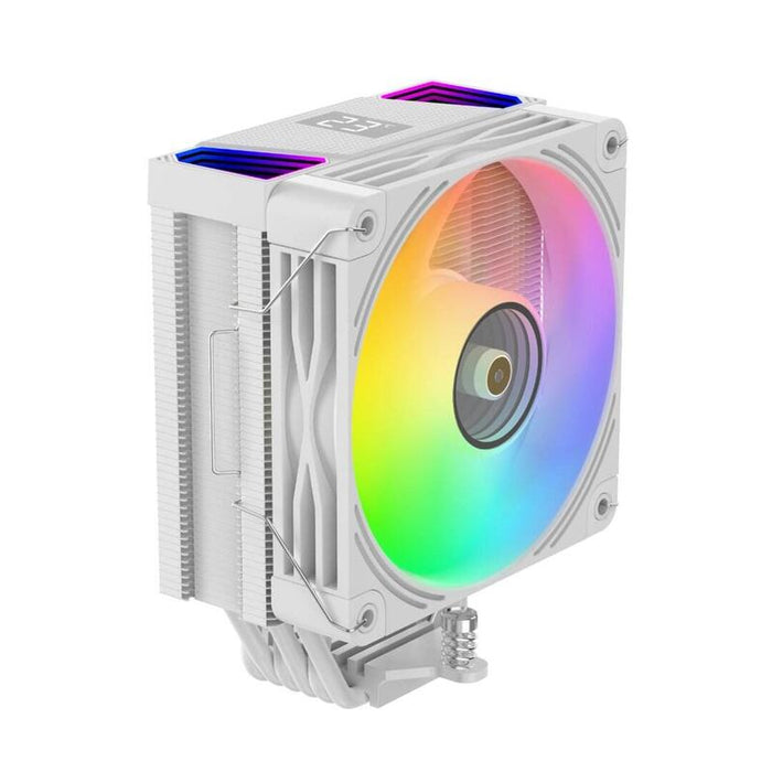Disipador De Cpu Rampage Octagon C70 Lga1700/Am5 Lcd Infinity Fan 120mm Argb Blanco