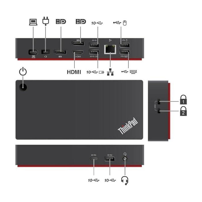 Docking Reacondicionado Lenovo Thinkpad Dock Usb-C Gen2  Hdmi Dp