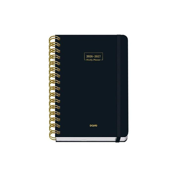 Dohe Agenda Escolar Premium A5 Espiral Doble Sv Cartón Forrado Negro 2026-2027