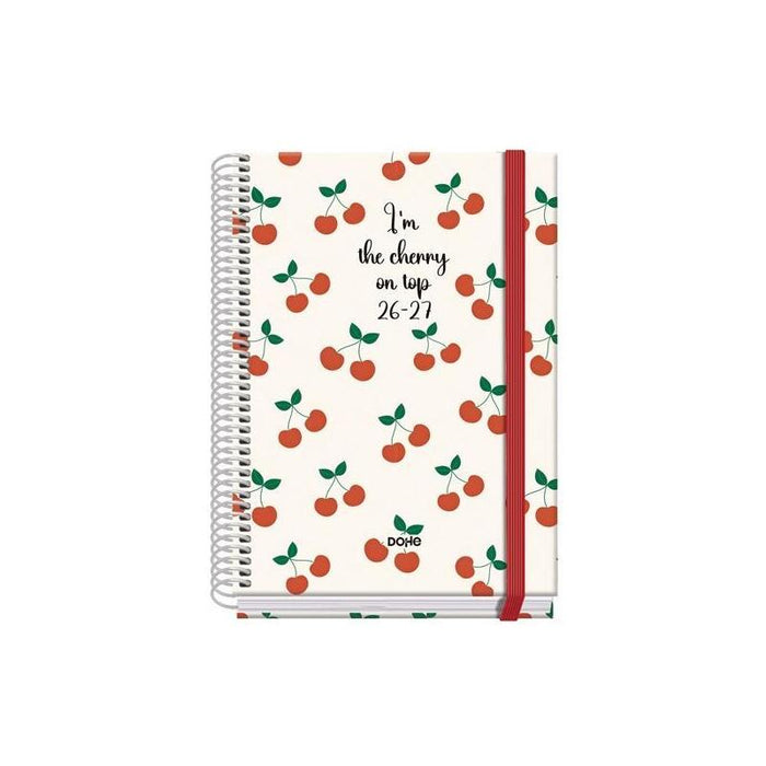Dohe Agenda Escolar Prime A5 Espiral Dp Cartón Forrado Mod. Cerezas 2026-2027