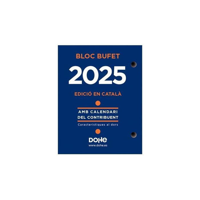 Dohe Bloque Bufete Anual En Catalan - 2 Perforaciones - Calendario Contribuyente - Planning Mensual - 640 Paginas