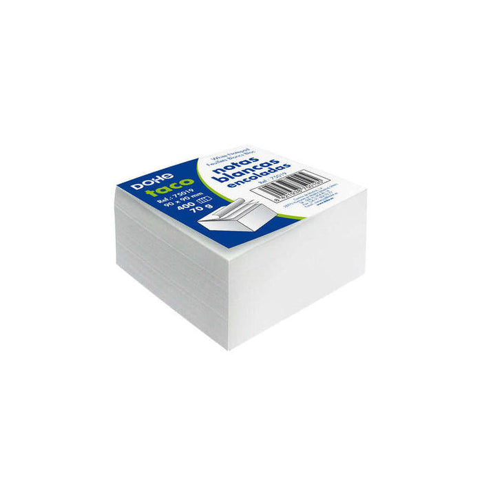 Dohe Bloque De 400 Notas De 90x90mm - Papel Blanco De 70gr - Engomado Superior