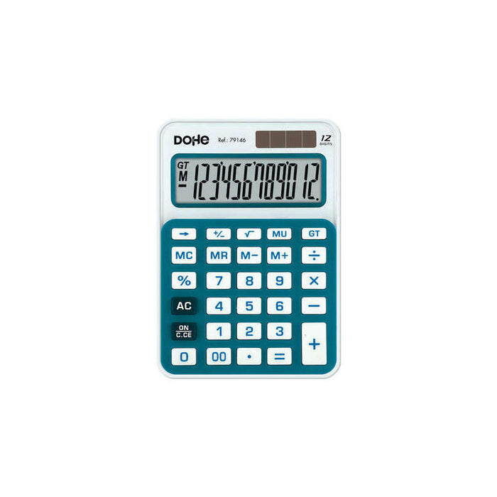 Dohe Calculadora Electronica De 12 Digitos - Alimentacion Solar Y A Pilas - 4 Teclas De Memoria - Apagado Automatico -