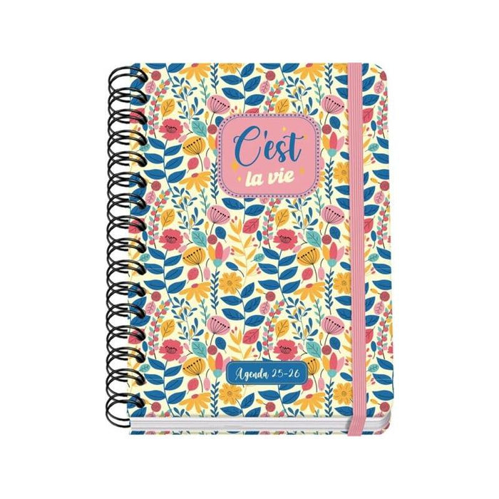 Dohe C´Est La Vie Agenda Escolar 25/26 Espiral Wire?O A5 - Semana Vista - Papel 80g/M2 - 4 Hojas De Pegatinas -