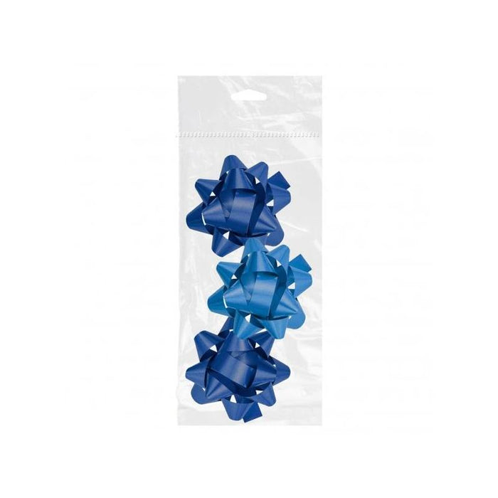 Dohe Chic Pack De 3 Lazos Para Regalo - Forma De Estrella - Tamaño 8cm - Azul