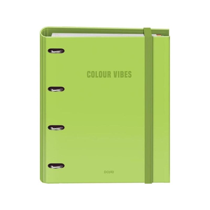 Dohe Colour Vibes Carpeta De 4 Anillas Mixtas De 35mm Recambio 100 Hojas Cuadricula 5mm - Formato A4 - Cierre Con Goma