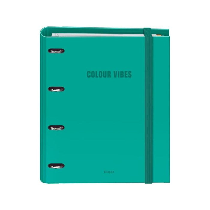 Dohe Colour Vibes Carpeta De 4 Anillas Mixtas De 35mm Recambio 100 Hojas Cuadricula 5mm - Formato A4 - Cierre Con Goma