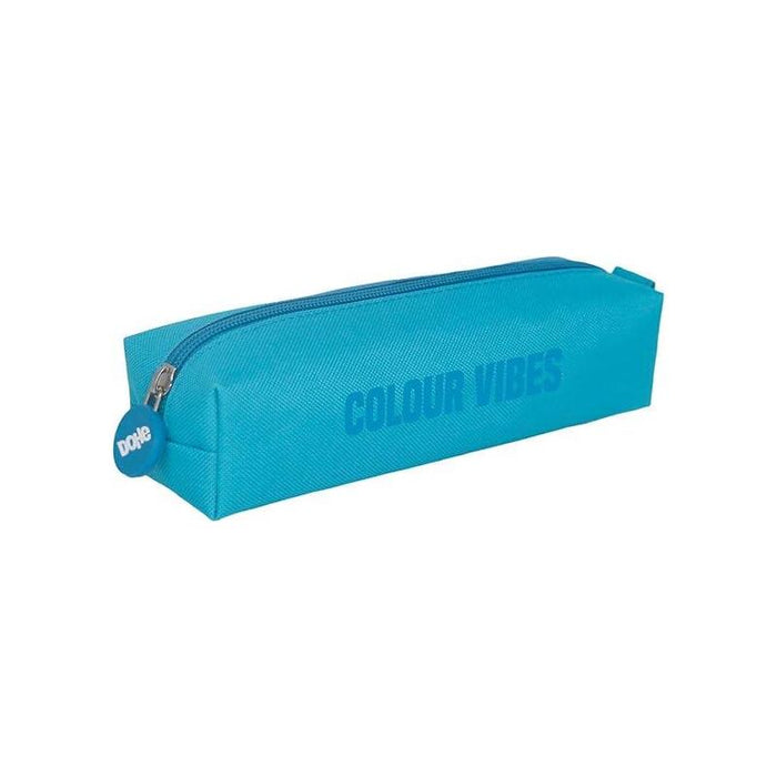 Dohe Colour Vibes Portatodo Cuadrado - Cierre Con Cremallera Y Tirador De Goma - Azul Cyan