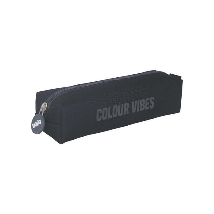 Dohe Colour Vibes Portatodo Cuadrado - Cierre Con Cremallera Y Tirador De Goma - Negro