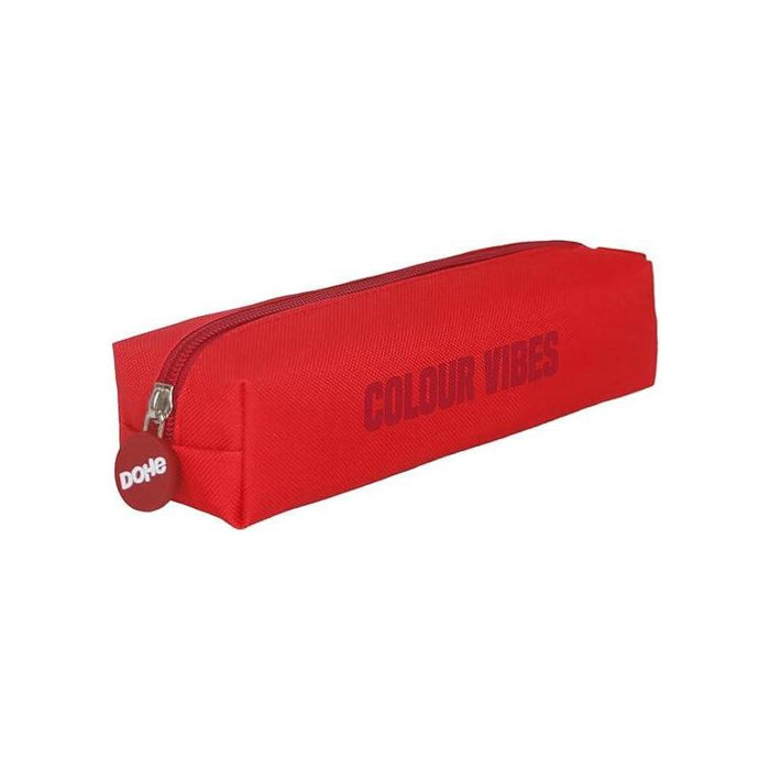 Dohe Colour Vibes Portatodo Cuadrado - Cierre Con Cremallera Y Tirador De Goma - Rojo