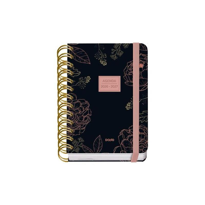 Dohe Premium Noir Agenda Escolar 26/27 - Formato A6 - Dia Pagina - Papel Offset Ahuesado 80g - Cubierta De Carton