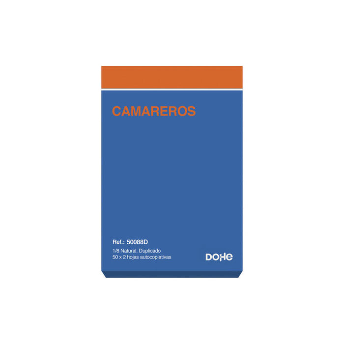Dohe Talonario Camareros Octavo Natural Duplicado Autocopiativo -10u-