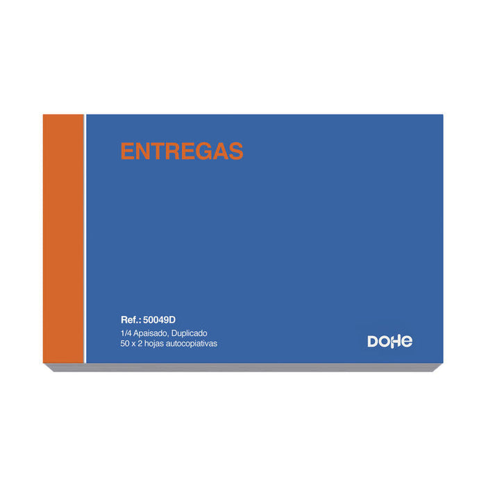 Dohe Talonario De Entregas - Cuarto Apaisado - 50x2 Hojas Autocopiativas - Duplicado
