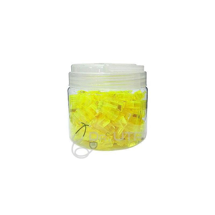 Drutp Rj45-Yellow Conector Rj45 Cat.5e Color Amarillo En Tarro De 100 Unidades