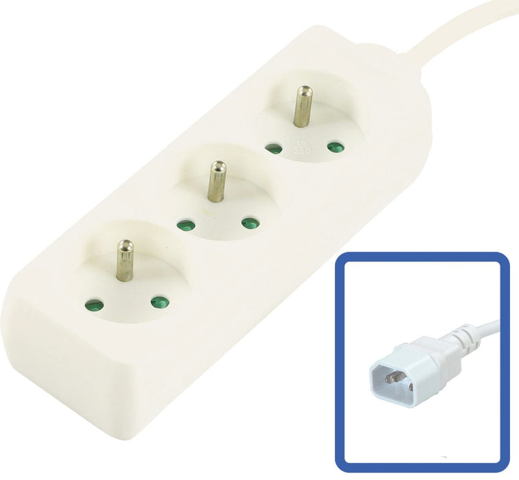 3-Way Power Strip French Type  E, Direct Attach To Ups, 1.5m