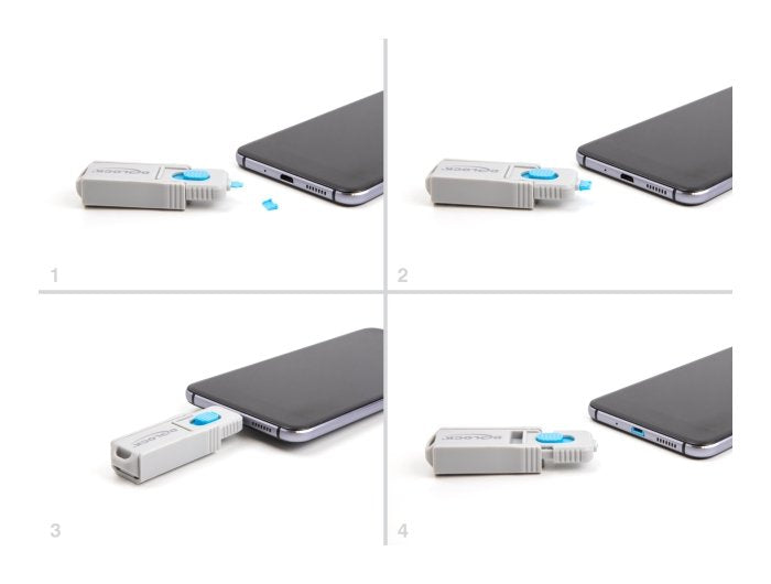 Delock 20925 Juego De Bloqueadores Micro Usb Para Micro Usb Hembra 5 Piezas + Herramienta De Bloqueo