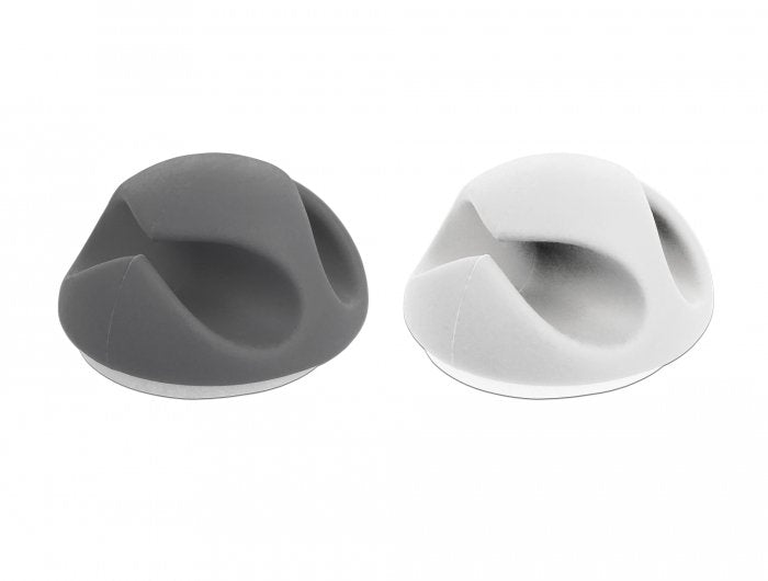 Delock 18295 Organizador De Cables Soporte Para Cables Escritorio/Pared Gris, Blanco 6 Pieza(S)