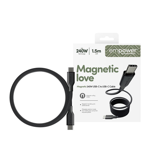 EAN 5715685027697 - PanzerGlass empower™ by ® Magnetic 240W USB-C to USB-C Cable | USB 2.0 | 1.5M | Space Black cable USB 1,5 imagen 2