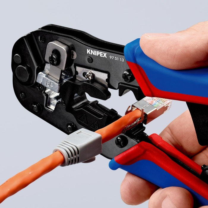 EAN 4003773087908 - Knipex 97 51 13 crimpadora Herramienta para prensar Negro, Azul, Rojo imagen 11
