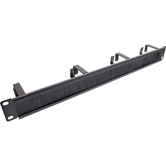 Placa Pasamuros Inline 19" Con Cepillo, 1u, Negro Ral 9005
