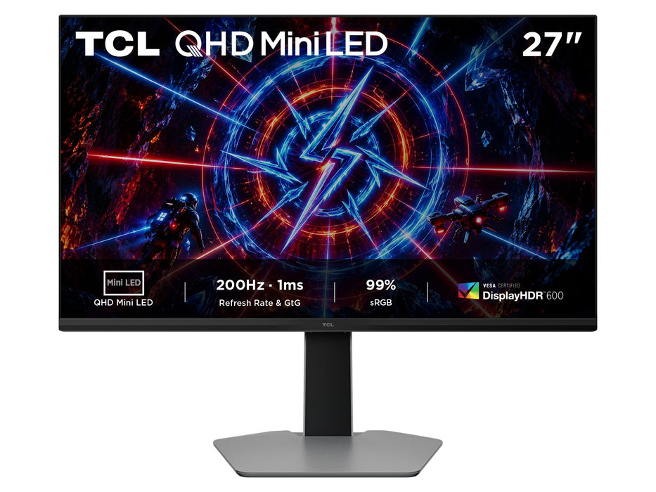 Tcl 27p2a Monitor 27" Miniled - 2k Qhd - Ips Hdr600 - 200hz - Freesync Premium