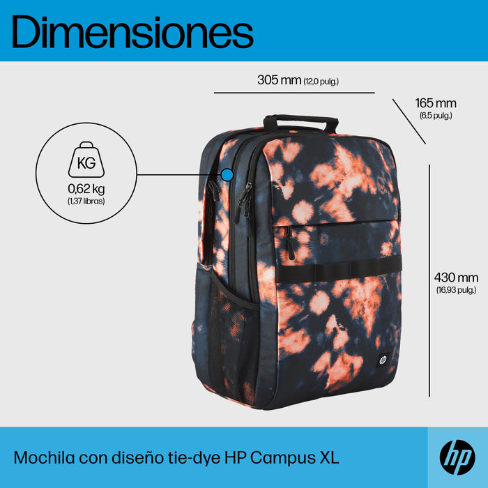 EAN 0197192501269 - HP Campus XL Tie Dye Backpack 40,9 cm (16.1") Negro imagen 5