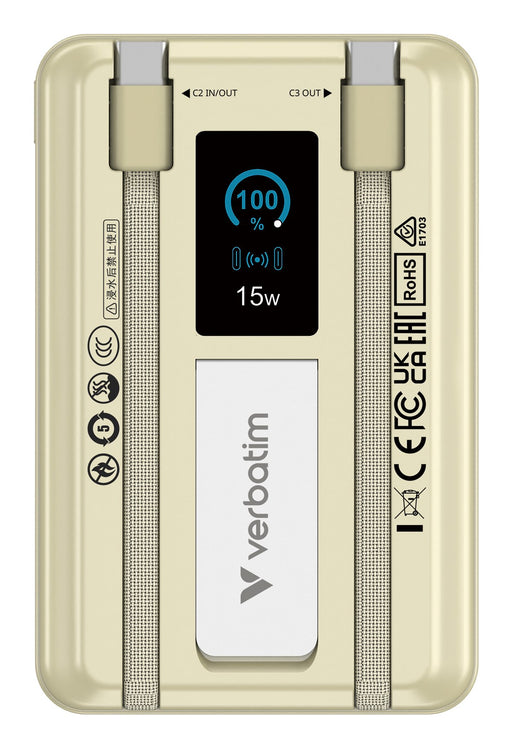EAN 0023942322740 - Verbatim 32274 batería externa Polímero de litio 10000 mAh Cargador inalámbrico Oro imagen 2