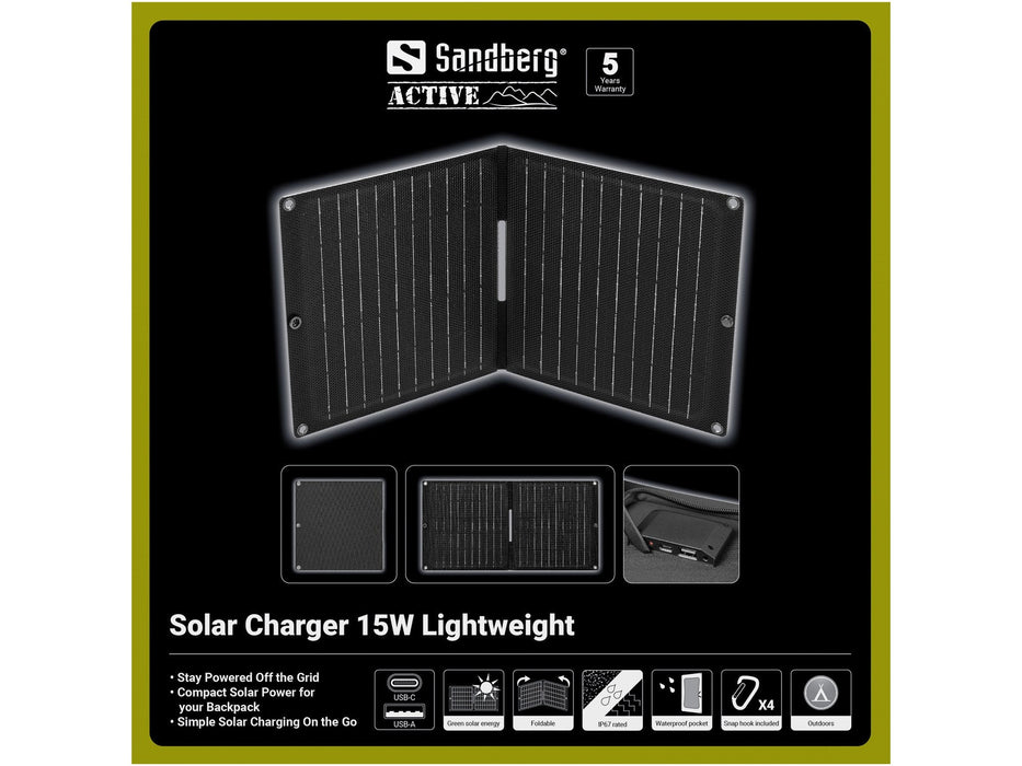Solar Charger 15w Lightweight