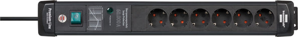 EAN 4007123674091 - Brennenstuhl 1951160401 base múltiple 3 m 6 salidas AC Interior Negro imagen 1