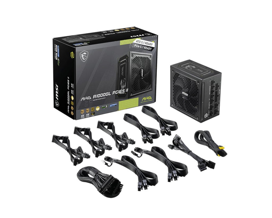 EAN 4711377246729 - MSI MAG A1000GL PCIE5 II unidad de fuente de alimentación 1000 W 24-pin ATX ATX Negro imagen 4