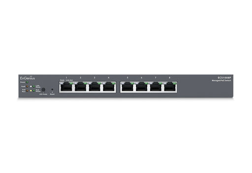 EAN 4713361935039 - EnGenius ECS1008P switch Gestionado L2 Gigabit Ethernet (10/100/1000) Energía sobre Ethernet (PoE) Negro imagen 2