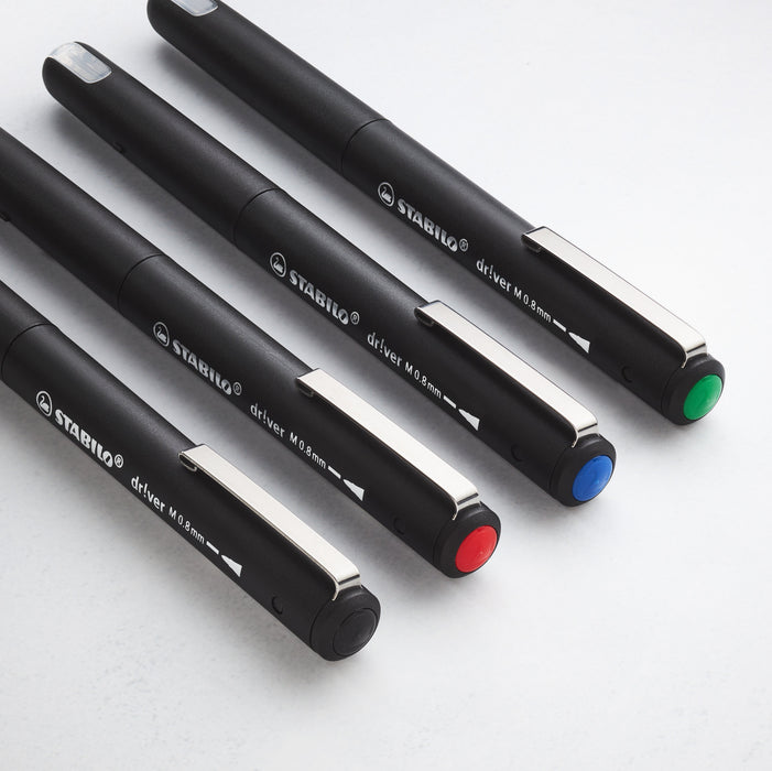 EAN 4006381615006 - STABILO dr!ver rotulador de punta fina Medio Negro, Azul, Verde, Rojo 4 pieza(s) imagen 6