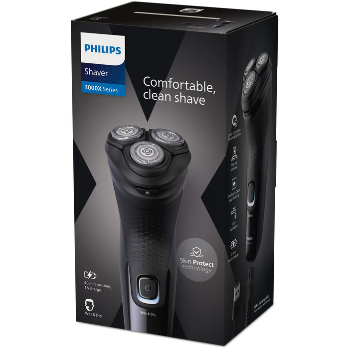 EAN 8720689018920 - Philips X3001/00 afeitadora Máquina de afeitar de rotación Recortadora Negro imagen 2