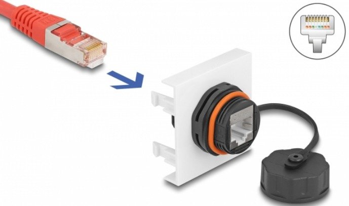 Easy 45 Modul Netzwerk Rj45 Cat.6a, 45 X 45 Mm