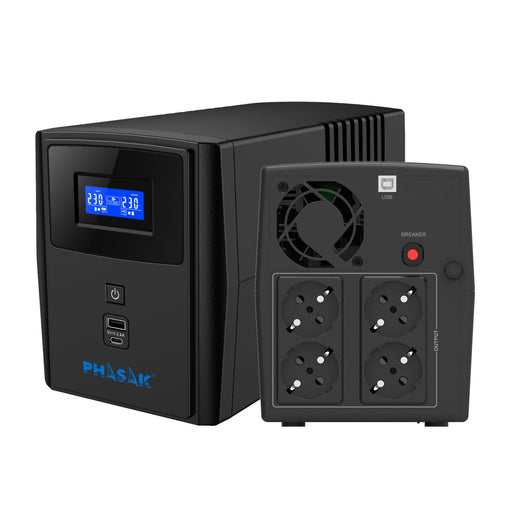 EAN 5605922008636 - Phasak Sirius sistema de alimentación ininterrumpida (UPS) Línea interactiva 1,56 kVA 900 W 4 salidas AC imagen 1