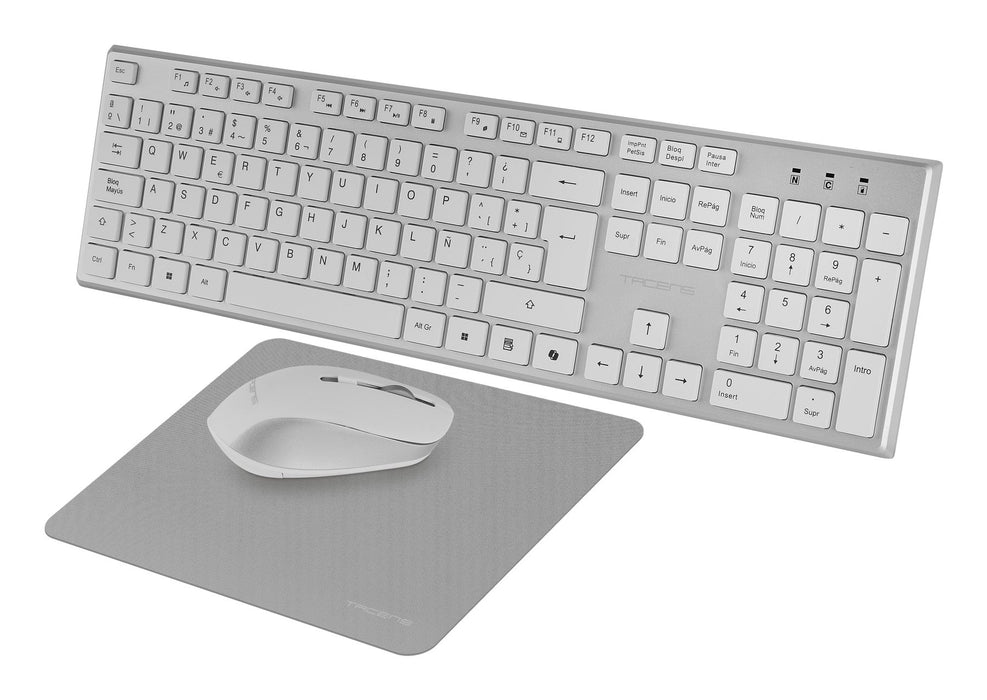 EAN 8435693112150 - Tacens 6ZENITHWPT teclado Ratón incluido Hogar / Oficina RF inalámbrico QWERTY Portugués Plata, Blanco imagen 3