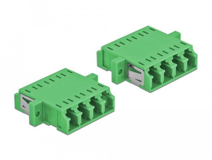 Delock Lwl Kupplung Lc Quad Buchse Zu Lc Quad Buchse Singlemode 2 Stück Grün
