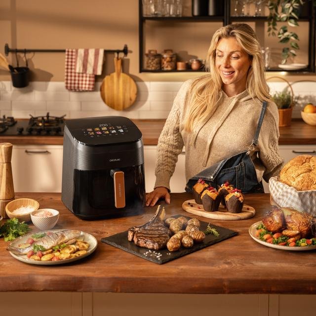 Freidora De Aire Cecotec Cecofry&Grill Smokin' 6500 Sencillo 6,5 L Independiente 2200 W  Negro, Marrón