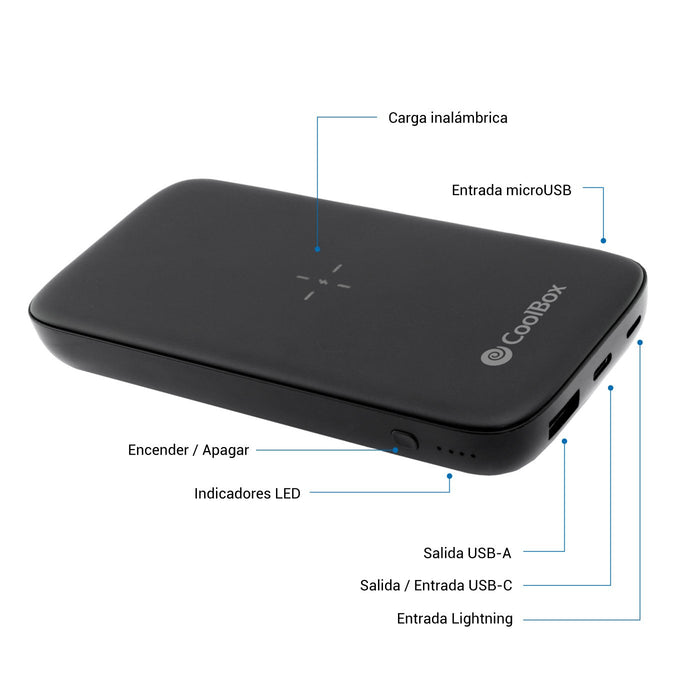 EAN 8437012429420 - CoolBox COO-PB10KW-BK1 batería externa 10000 mAh Cargador inalámbrico imagen 1
