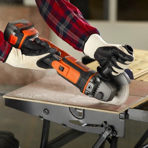 Amoladora Angular Inalámbrica Black+Decker Bcg720m1, 18 Voltios Negro/Naranja, Batería Li-Ion 4ah Bcg720m1-Qw