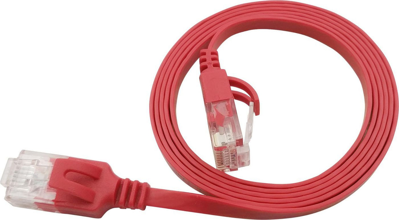 Flat U/Utp Cat6a Red 0.75m Awg 34/7, Pvc, 1x4mm Utp-Fl6a-00075-Rd
